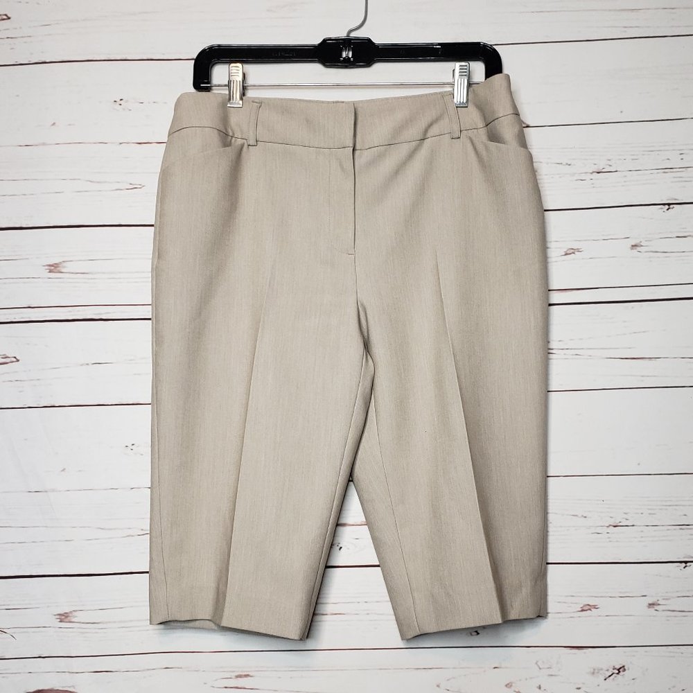 Tribal Tan Flat Front Bermuda Shorts
